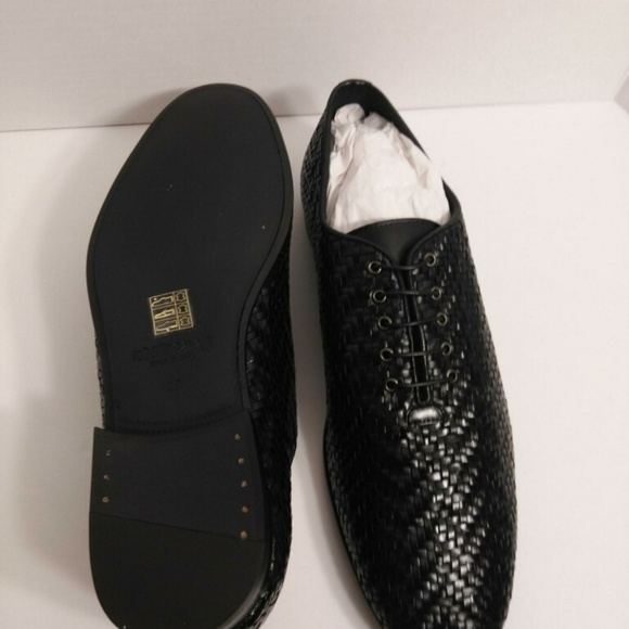 Black Roberto Cavalli Leather Woven Shoe Size 10
